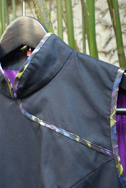 Purple Cloud Dotty Dot Modern Cheongsam