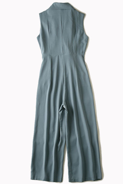 Sleeveless Notched Lapel Playsuit Jumpsuit