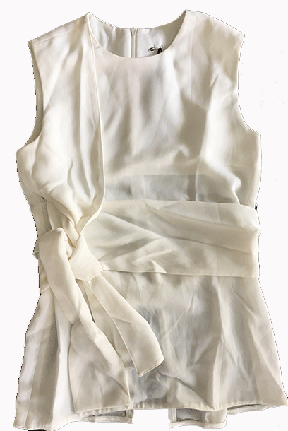 Sleeveless Self Tie Bow Blouse