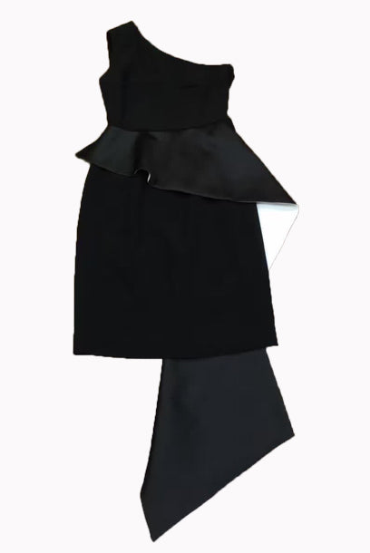 One Shoulder Peplum Cocktail Dress