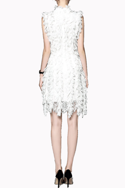 Gatsby Sleeveless 3D Fringe Lace Mini Dress
