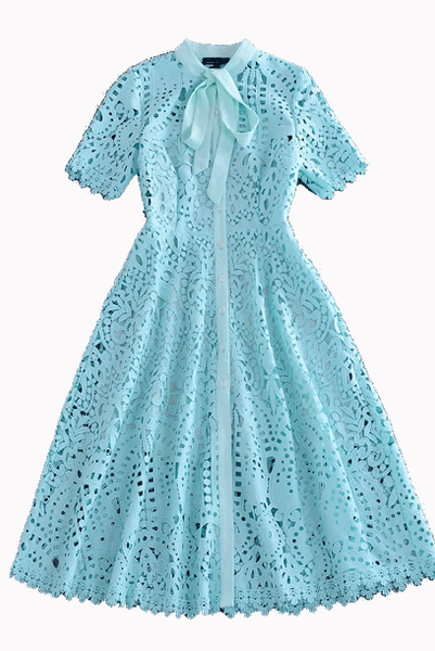 Middleton Short Sleeves Mint Lace Dress
