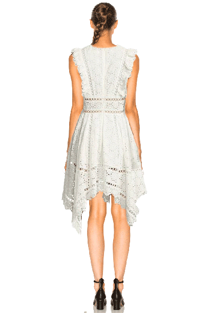 Asymmetrical Eyelet White Dress