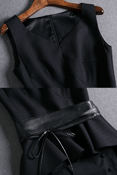 Sleeveless Peplum Mermaid Hem Dress