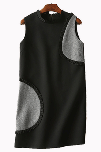 Sleeveless Patchwork A-line Dress