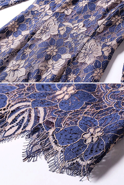 Plus Size Elbow Sleeves Lace Pencil Dress