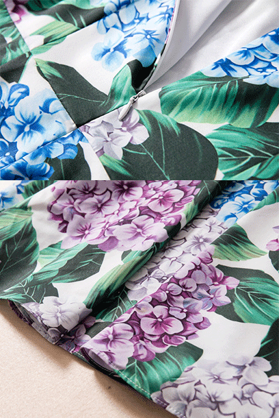 3D Hydrangea Floral Details Mermaid Maxi Dress
