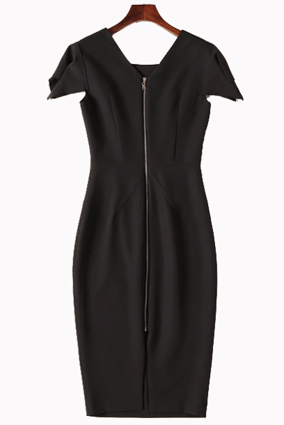 Origami Sleeves Pencil Dress