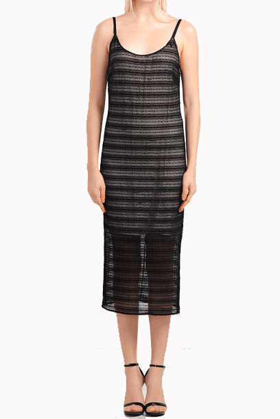 A + O Stripes Maxi Bare Back Dress