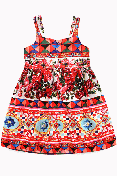 Mum & Girl Carretto-Print Skater Dress