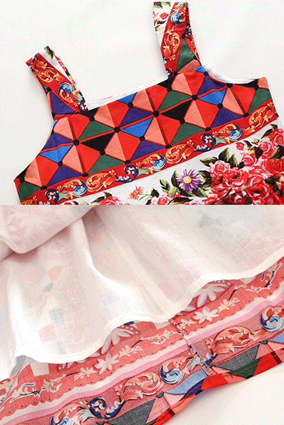 Mum & Girl Carretto-Print Skater Dress