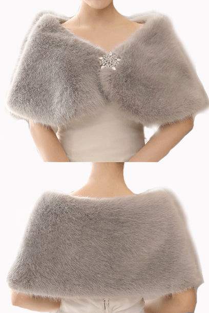 Faux Mink Fur Wrap Shawl