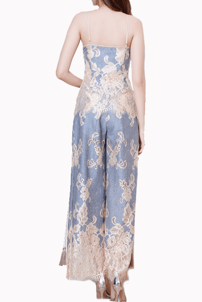 Lace Overlay Top & Pants Set
