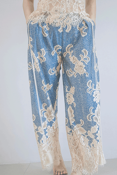 Lace Overlay Top & Pants Set