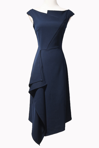 Meghan Markle Barwick Blue Fit & Flare Dress – Frockalicious