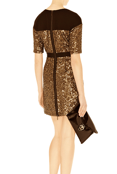 Gatsby Y2K Short Sleeves Metallic Sequin Dress