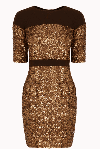 Gatsby Short Sleeves Metallic Sequin Dress