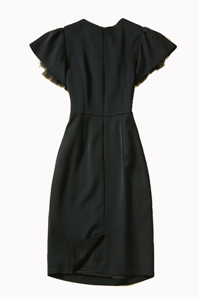 Mcqueen Theatrical Sleeves Black Pencil Dress