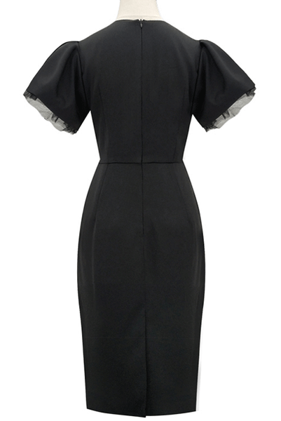 Mcqueen Theatrical Sleeves Black Pencil Dress