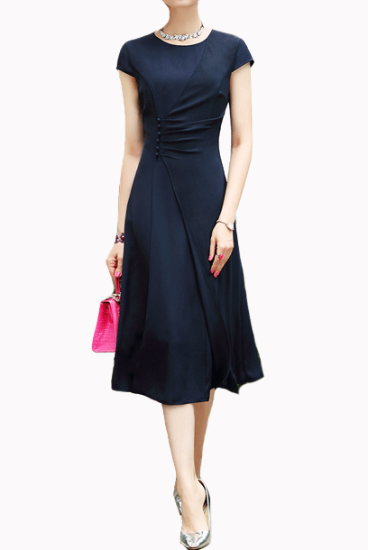 Cap Sleeves A-line Dress