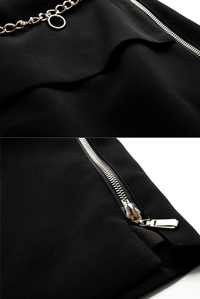 Sleeveless Notched Lapel Peplum Pencil Dress