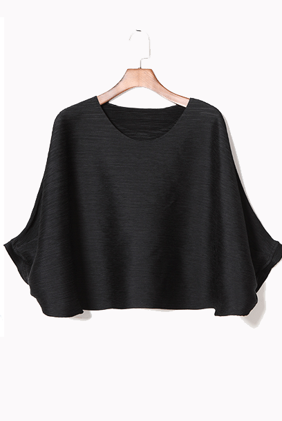 Elbow Balloon Sleeves Pleats Please Blouse