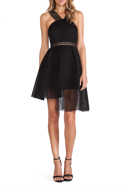 Tiered-hem Mesh Dress