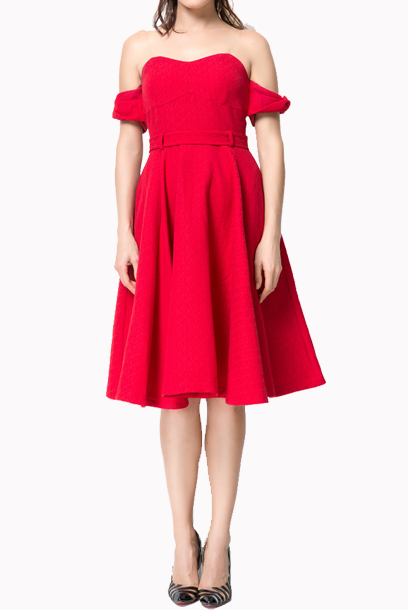 Off Shoulders Flare Monroe Dress