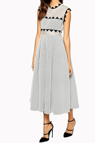 Whimsical Sleeveless Midi Dress