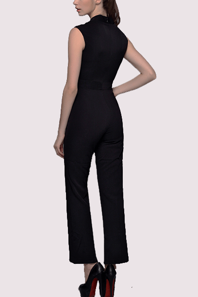 Sleeveless Square Neckline Playsuit Jumpsuit