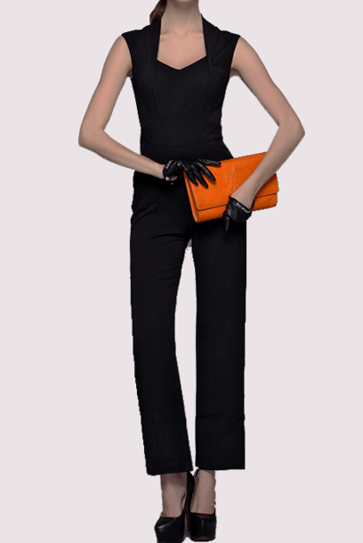 Sleeveless Square Neckline Playsuit Jumpsuit
